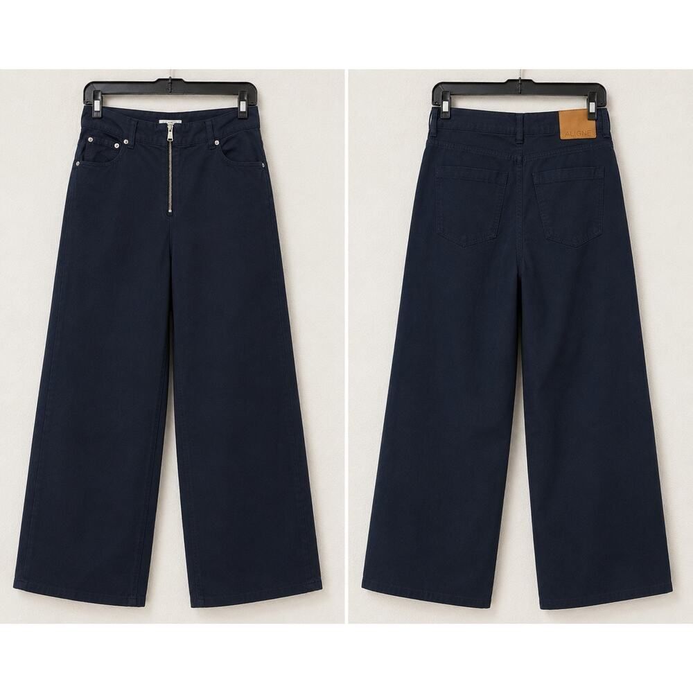 ALIGNE Nyah Wide Leg Zip Front Pants Navy Blue W26 NWT